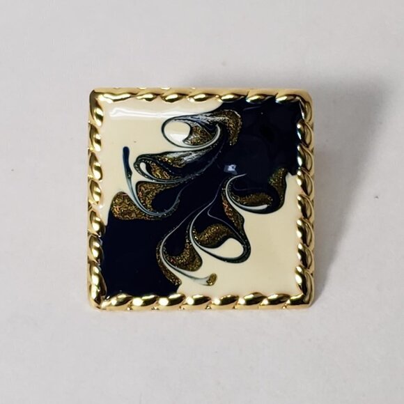 Women's Stunning Gold tone Multi-color Square Stud Earrings - Eye-Catching - Picture 5 of 8